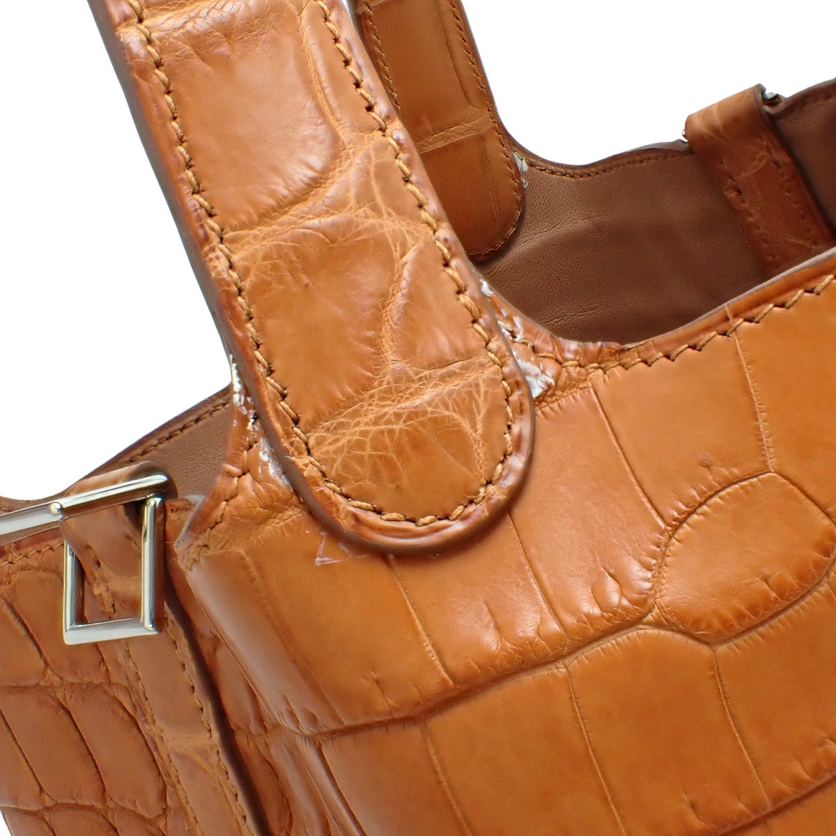 Picotin Lock PM 尼罗鳄鱼皮哑光款 钯金五金件 金色 银色五金件 □R刻印