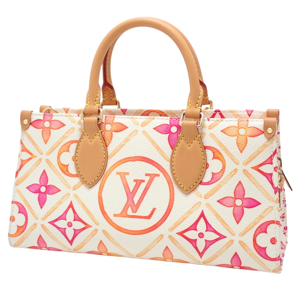 Monogram Tile By The Pool On The Go EW Monogram Tile 帆布 米白 橙色 粉色 M25318 2WAY 单肩 斜挎包