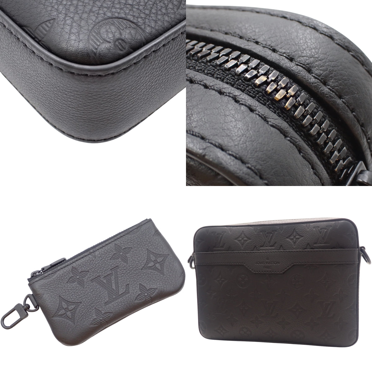 モノグラム・シャドウ トリオ・メッセンジャー ブラック M46602