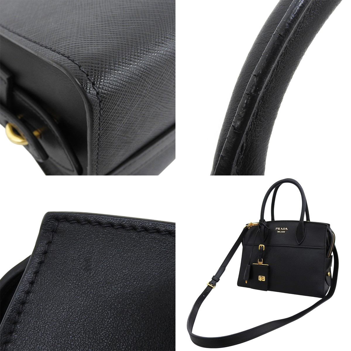 エスプラナード ハンドバッグ サフィアーノレザー カーフ SAFFIANO+CITY C NERO 1BA045