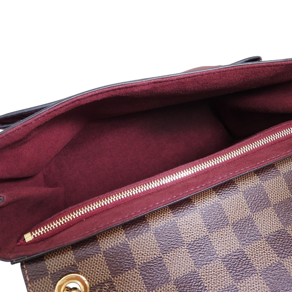 Damier Vavin 链条 Damier 帆布棕/红 N60222 两用单肩/斜挎链条手提包