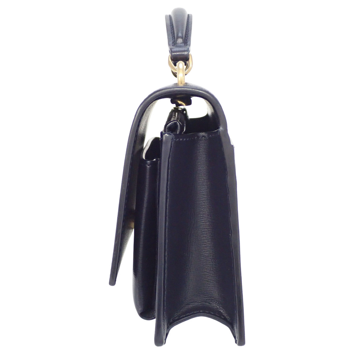 サンセット チェーンショルダーバッグ レザー ネイビー 533026