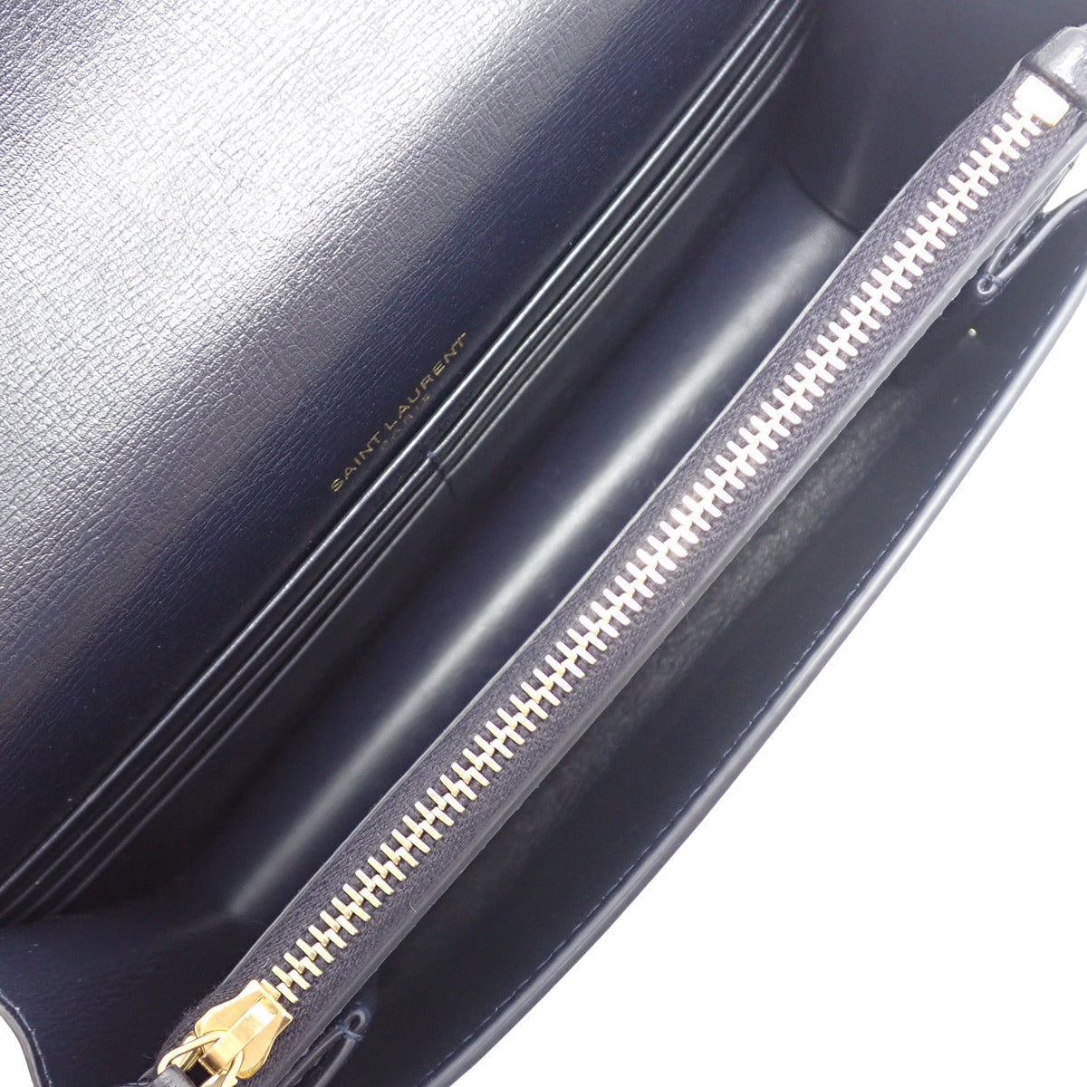 サンセット チェーンショルダーバッグ レザー ネイビー 533026