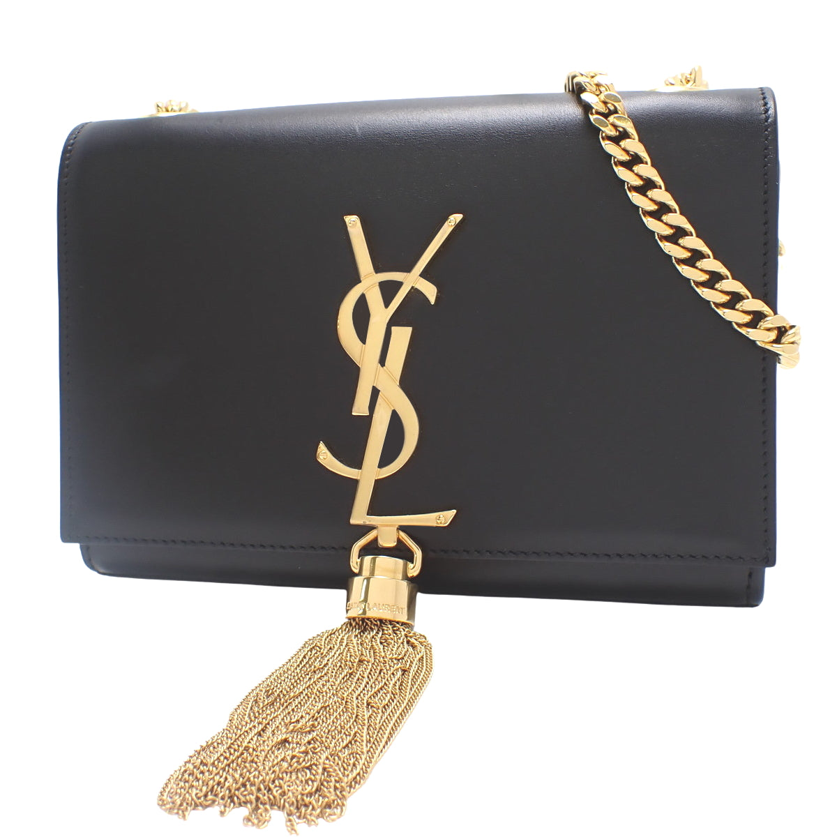 Kate chain shoulder bag, leather, black, 354120