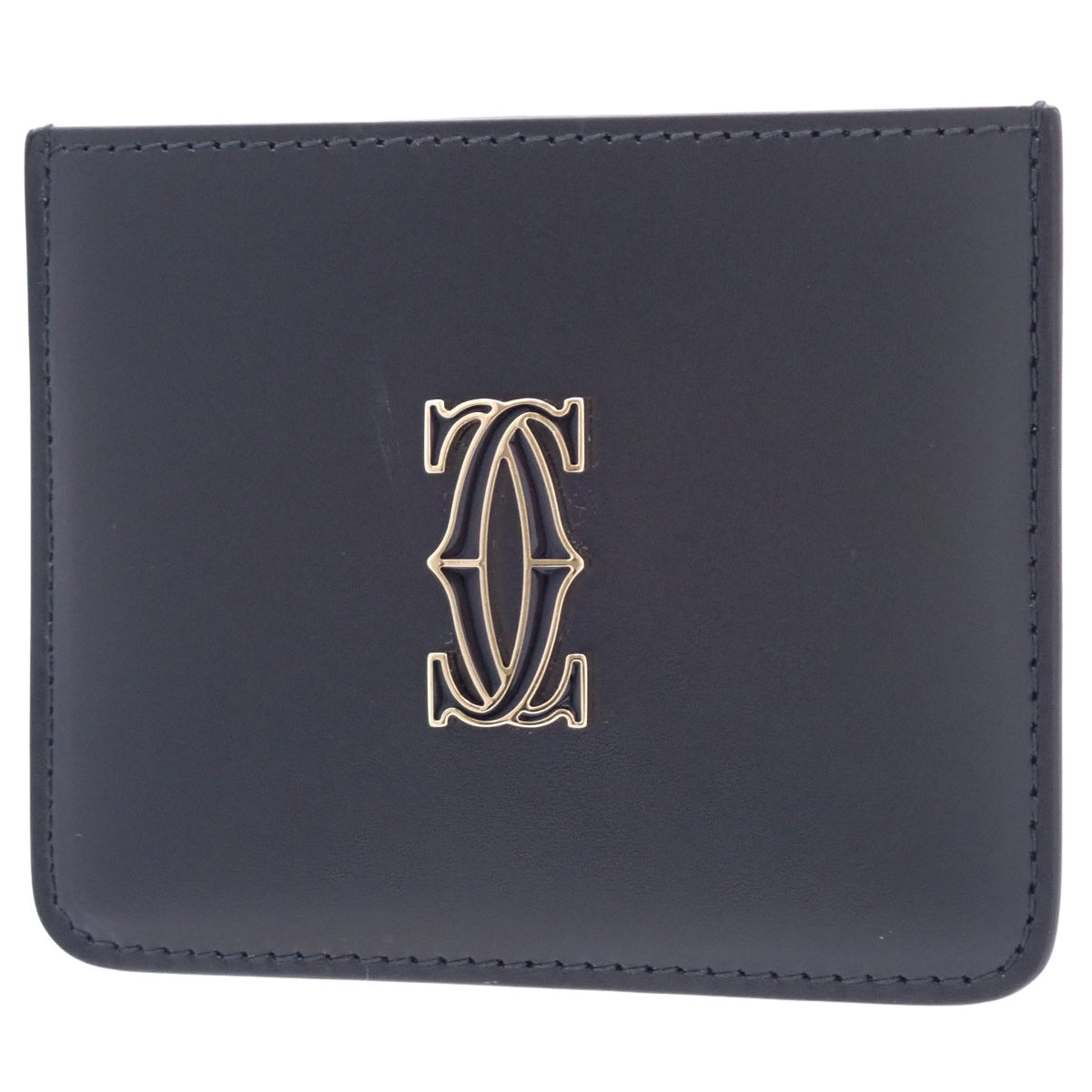 C de Cartier Simple Card Holder, Calfskin, Black, L3001870
