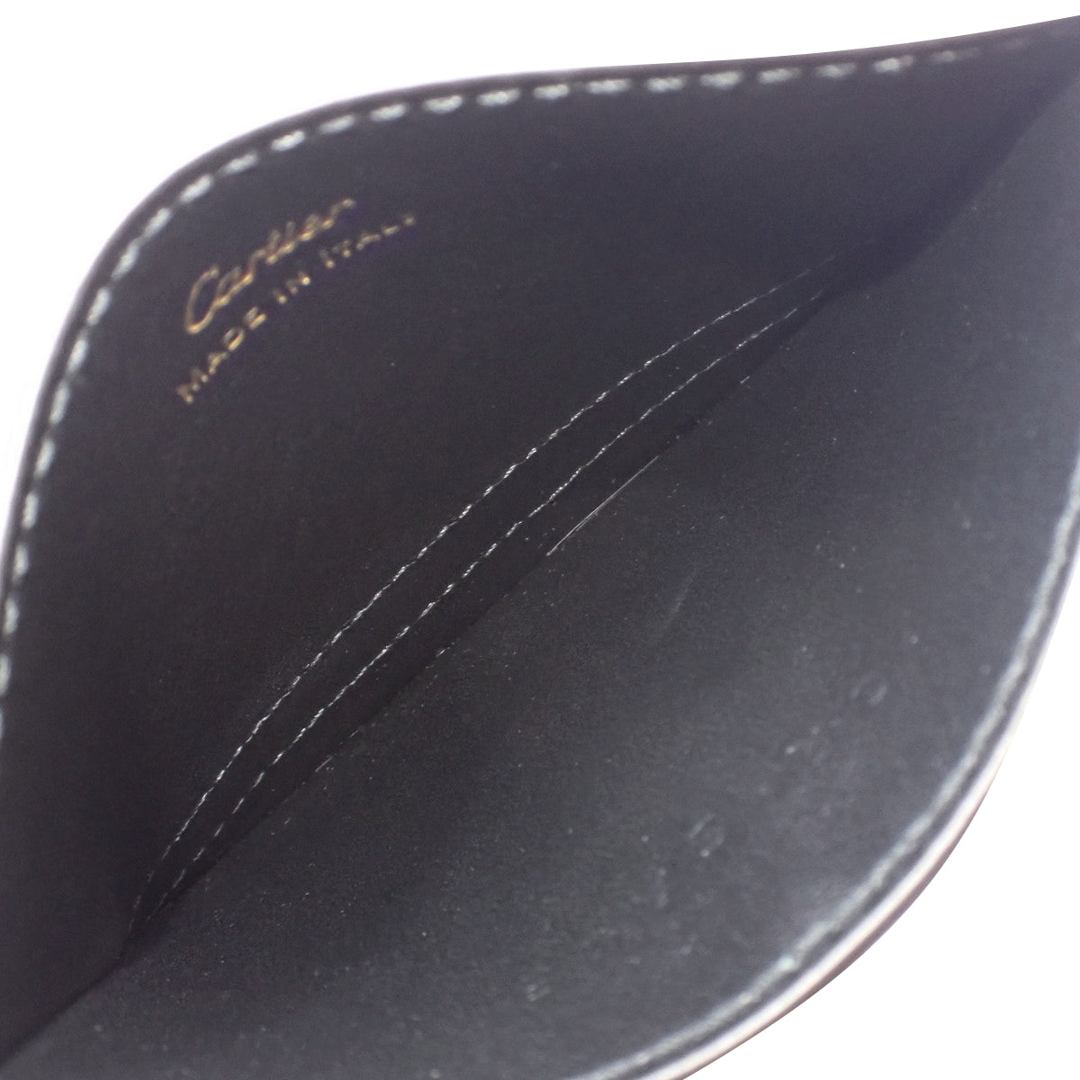 C de Cartier Simple Card Holder, Calfskin, Black, L3001870