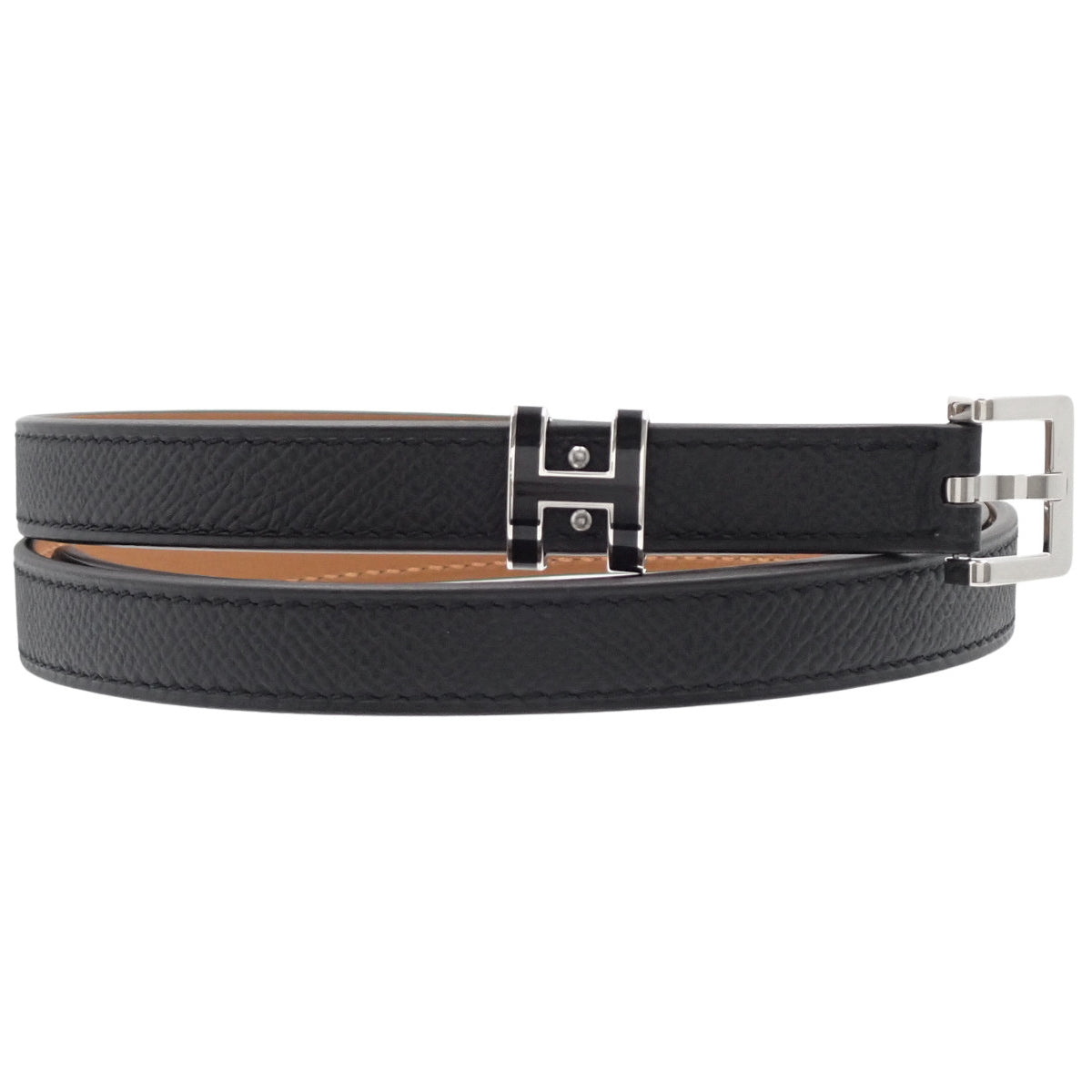 Belt, Pop'H 15 80, Epsom calfskin, palladium hardware, W stamp.