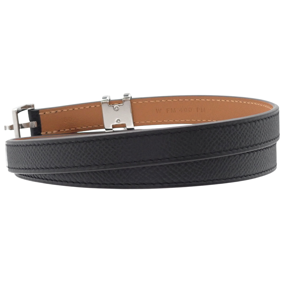 Belt, Pop'H 15 80, Epsom calfskin, palladium hardware, W stamp.