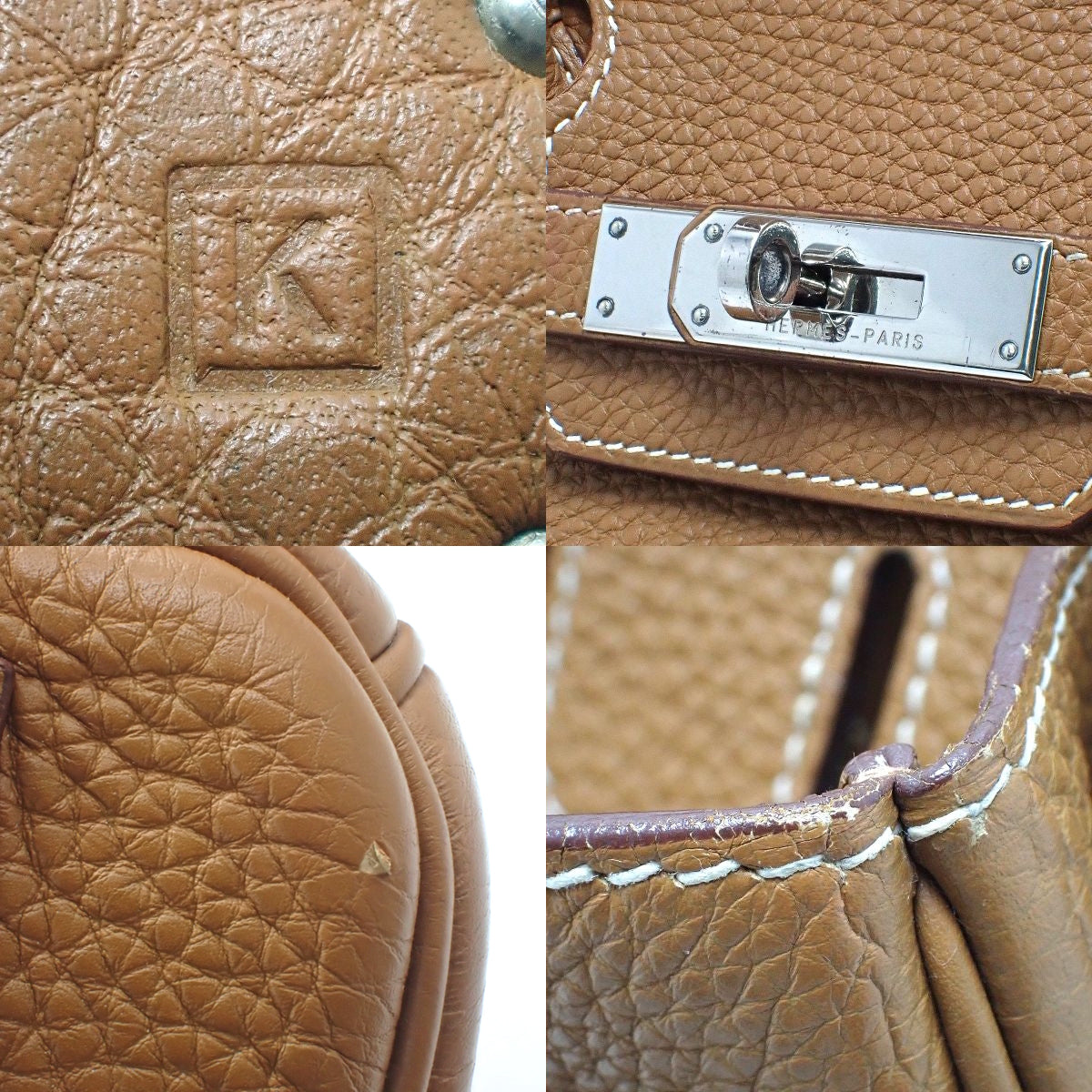 Birkin 30 Togo 金色包身,银色五金配件,K 字印记