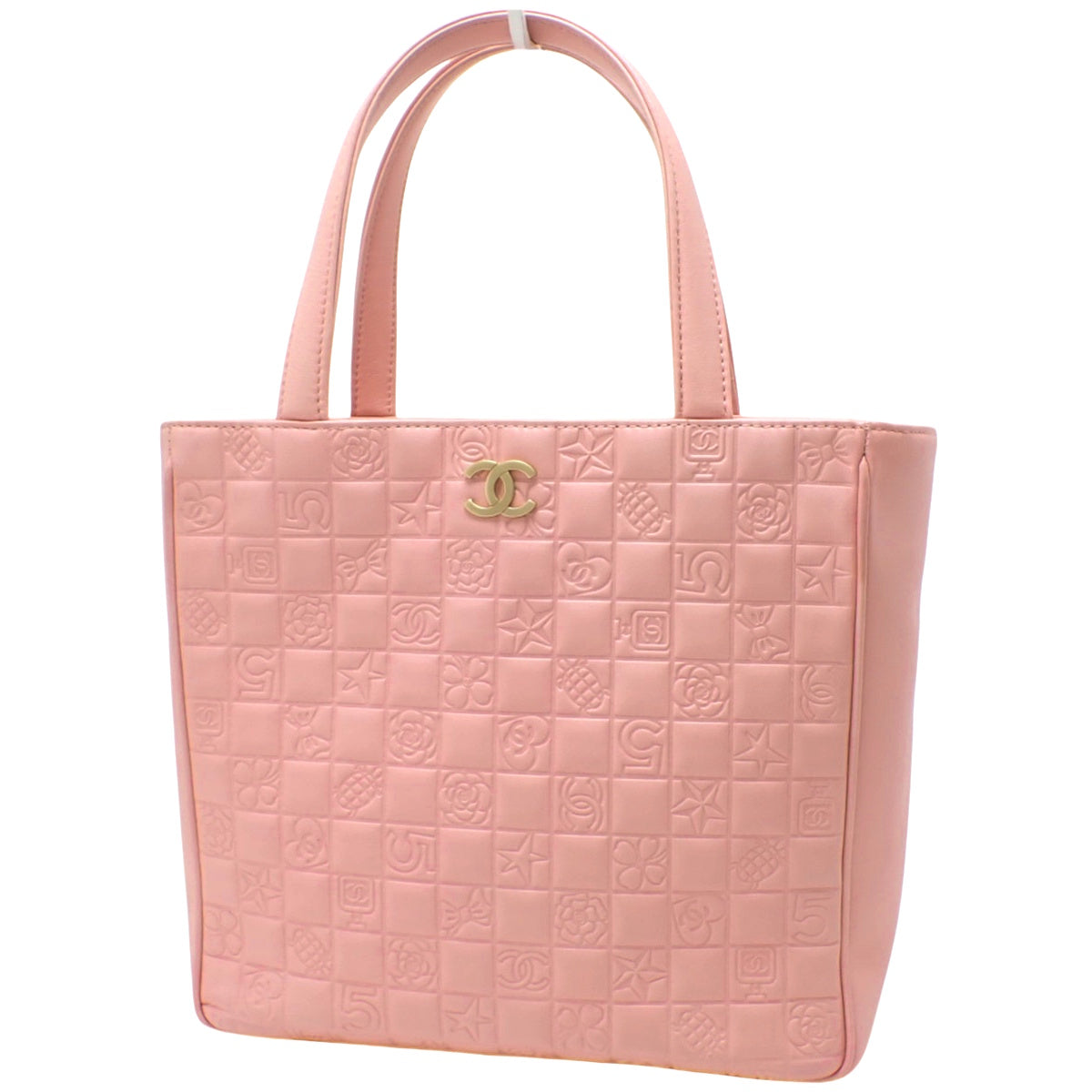 Choco Bar Icon Tote Bag, Lambskin, Pink