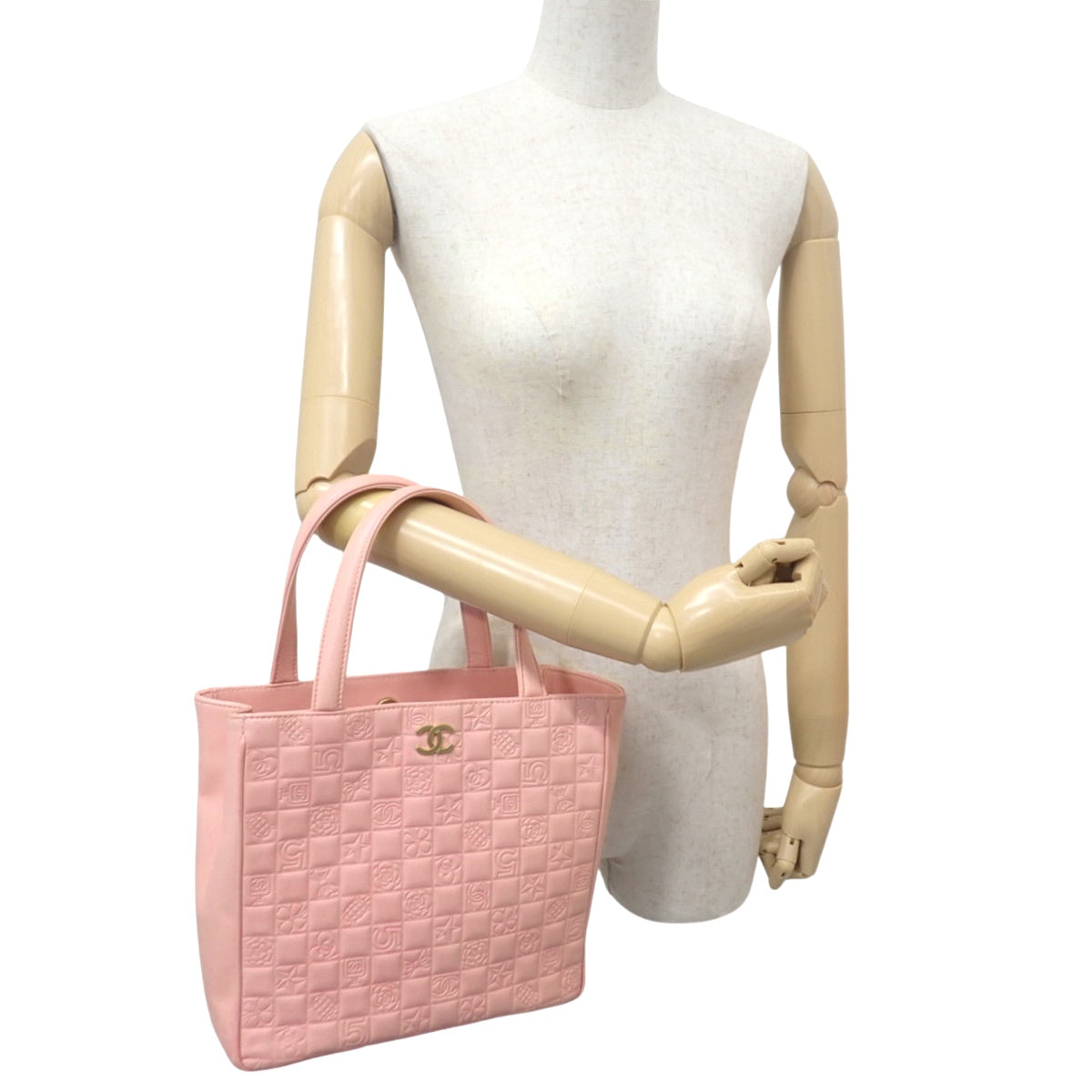 Choco Bar Icon Tote Bag, Lambskin, Pink
