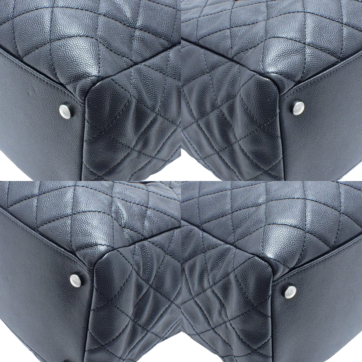 Matelasse Coco Mark 2-Way Bag, Caviar Skin, Black