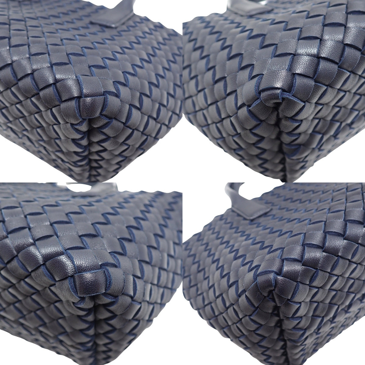Intrecciato 2-way mini bag in navy calfskin