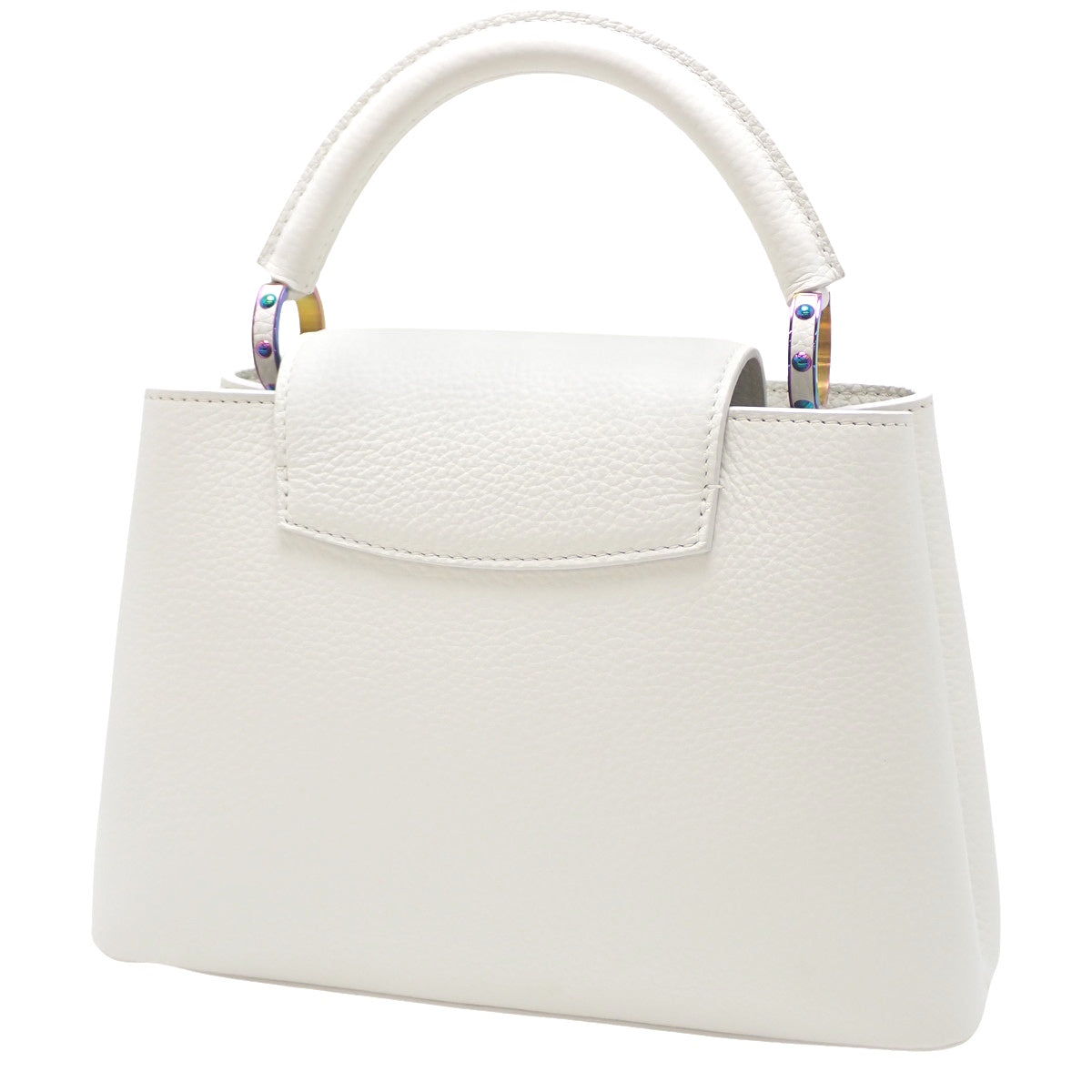 Capucine BB Snow, Triomphe Leather, White, M22054