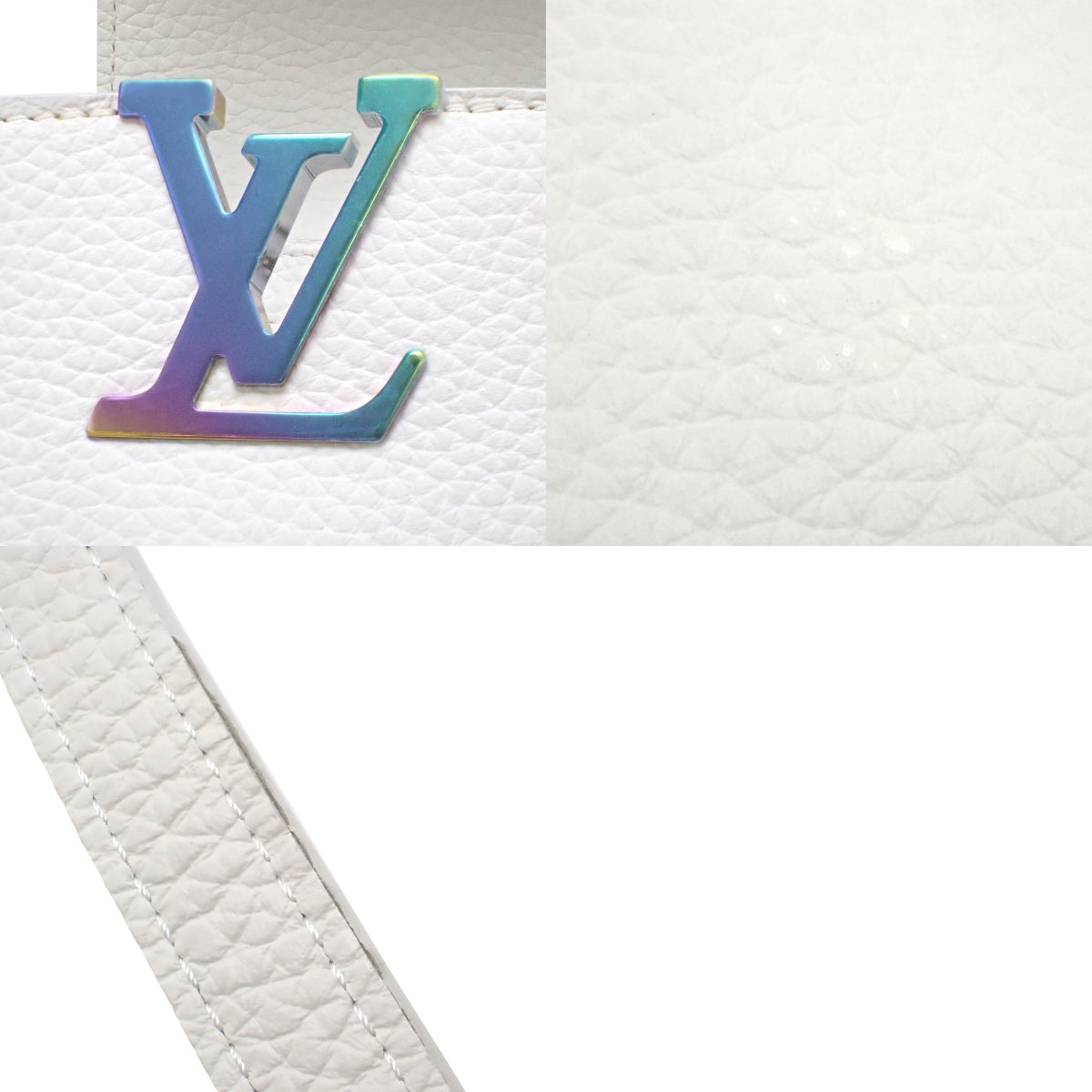 Capucine BB Snow, Triomphe Leather, White, M22054