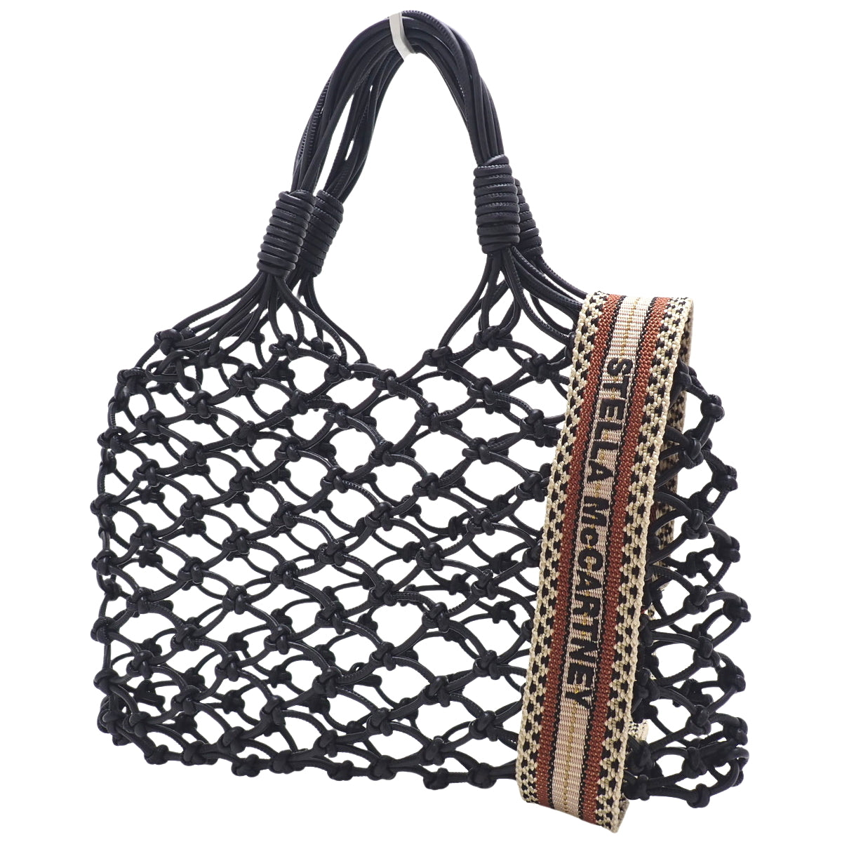 2-way mesh bag in vegan leather, black
