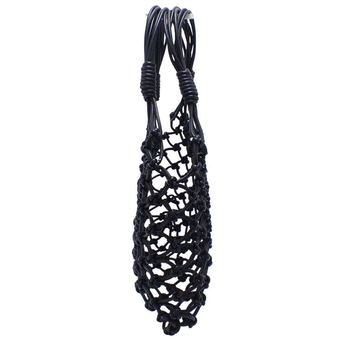 2-way mesh bag in vegan leather, black