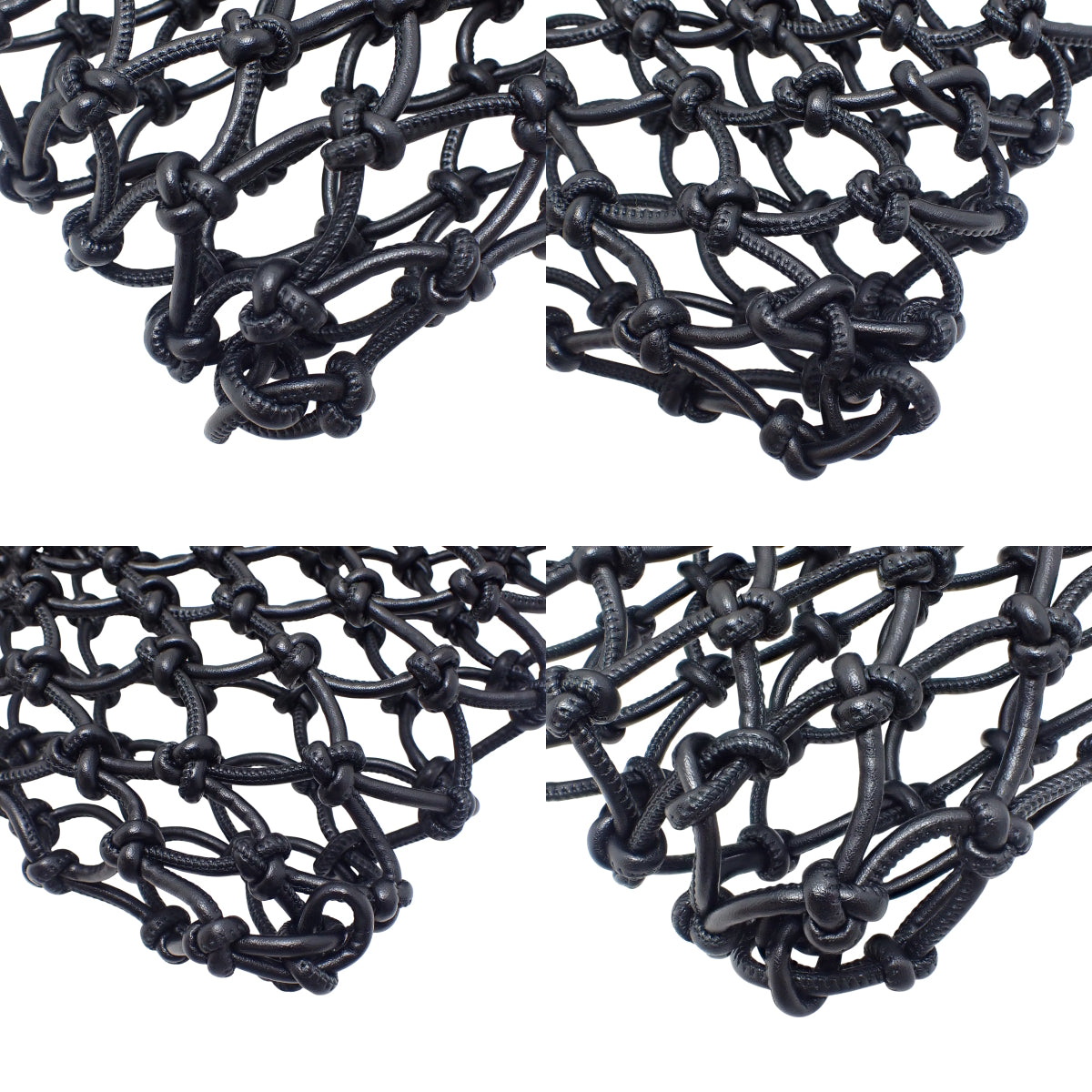 2-way mesh bag in vegan leather, black