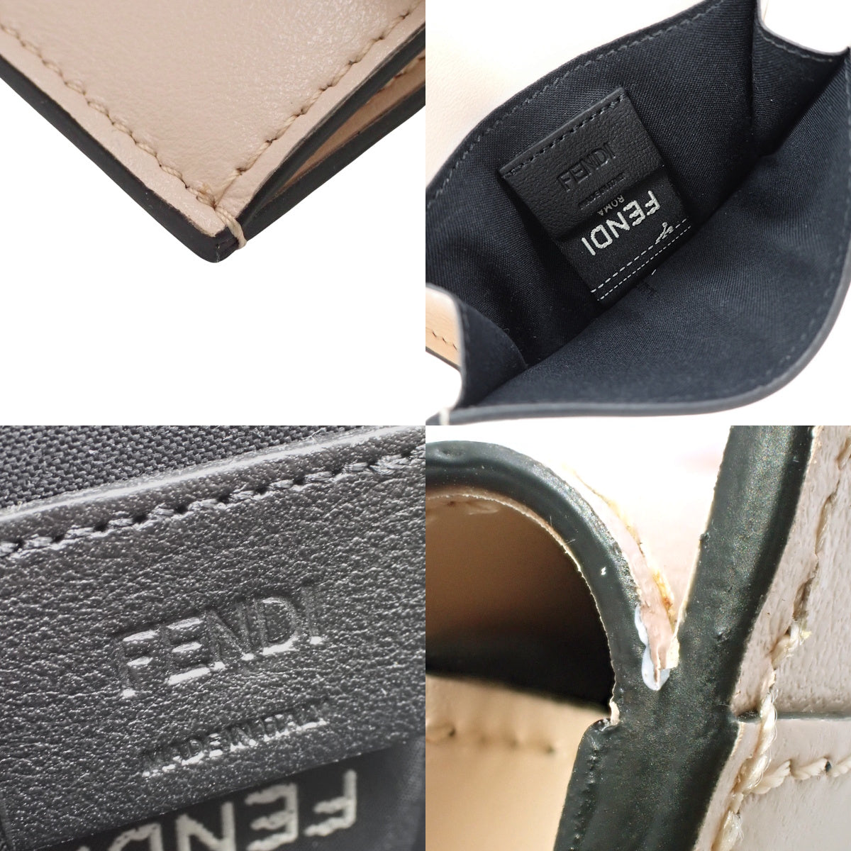 バゲット カードケース レザー ピンクベージュ ブラック 8M0423 ADP6 F1CN7