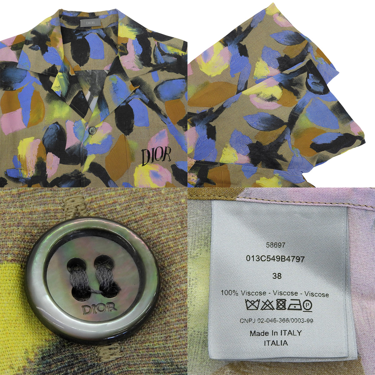 Dior×Alex Foxton 2020年合作款印花衬衫,尺码38。