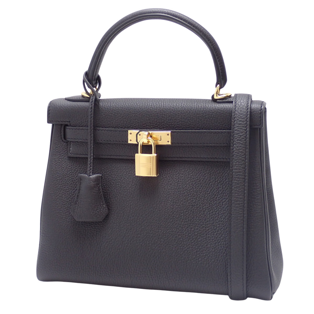 新品】ケリー25 (内縫い) K刻印 トゴ ブラック ゴールド金具