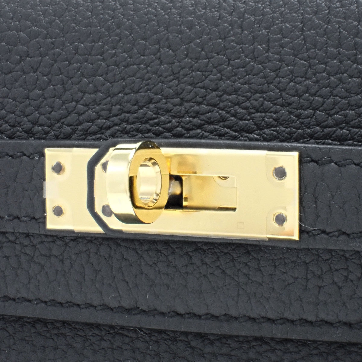 【新品】ケリー25 (内縫い) K刻印 トゴ ブラック ゴールド金具