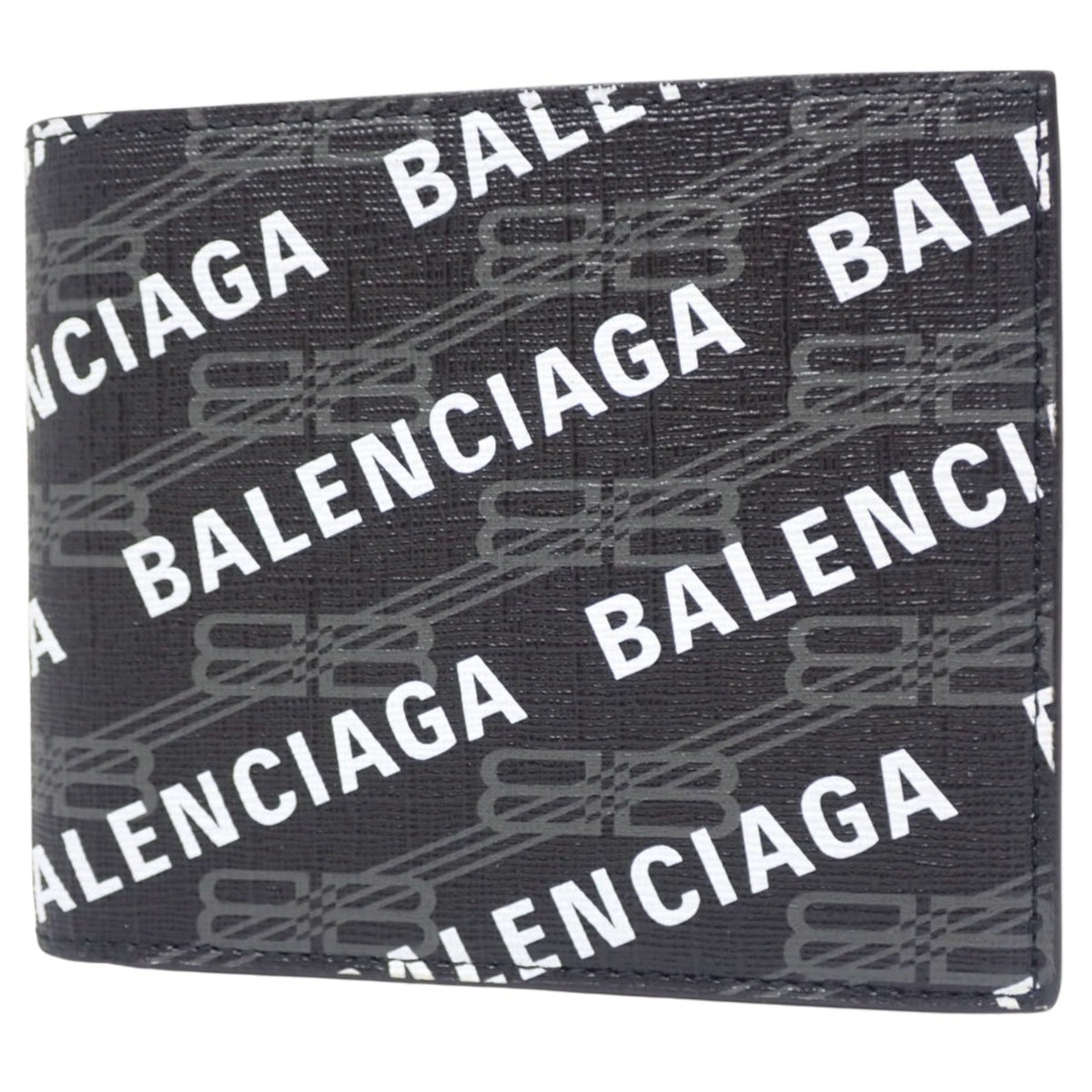 BB Monogram Signature Square Fold Wallet, Black, 594549