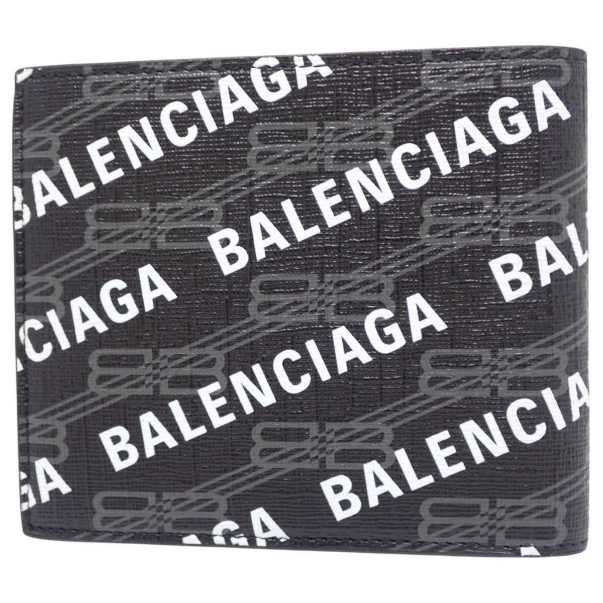 BB Monogram Signature Square Fold Wallet, Black, 594549