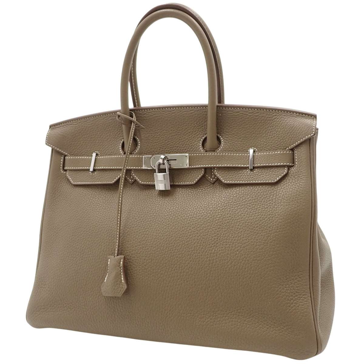 Birkin 35, Togo leather, palladium hardware, Etoupe/Etoupe, silver hardware, X stamp.