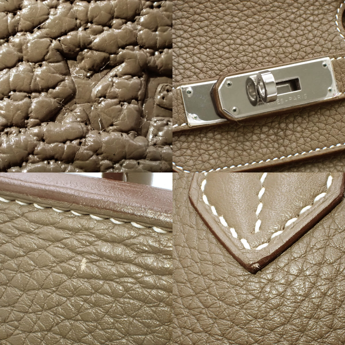 Birkin 35 Togo皮革 钯金配件 象灰色/灰褐色 银色配件 X刻印