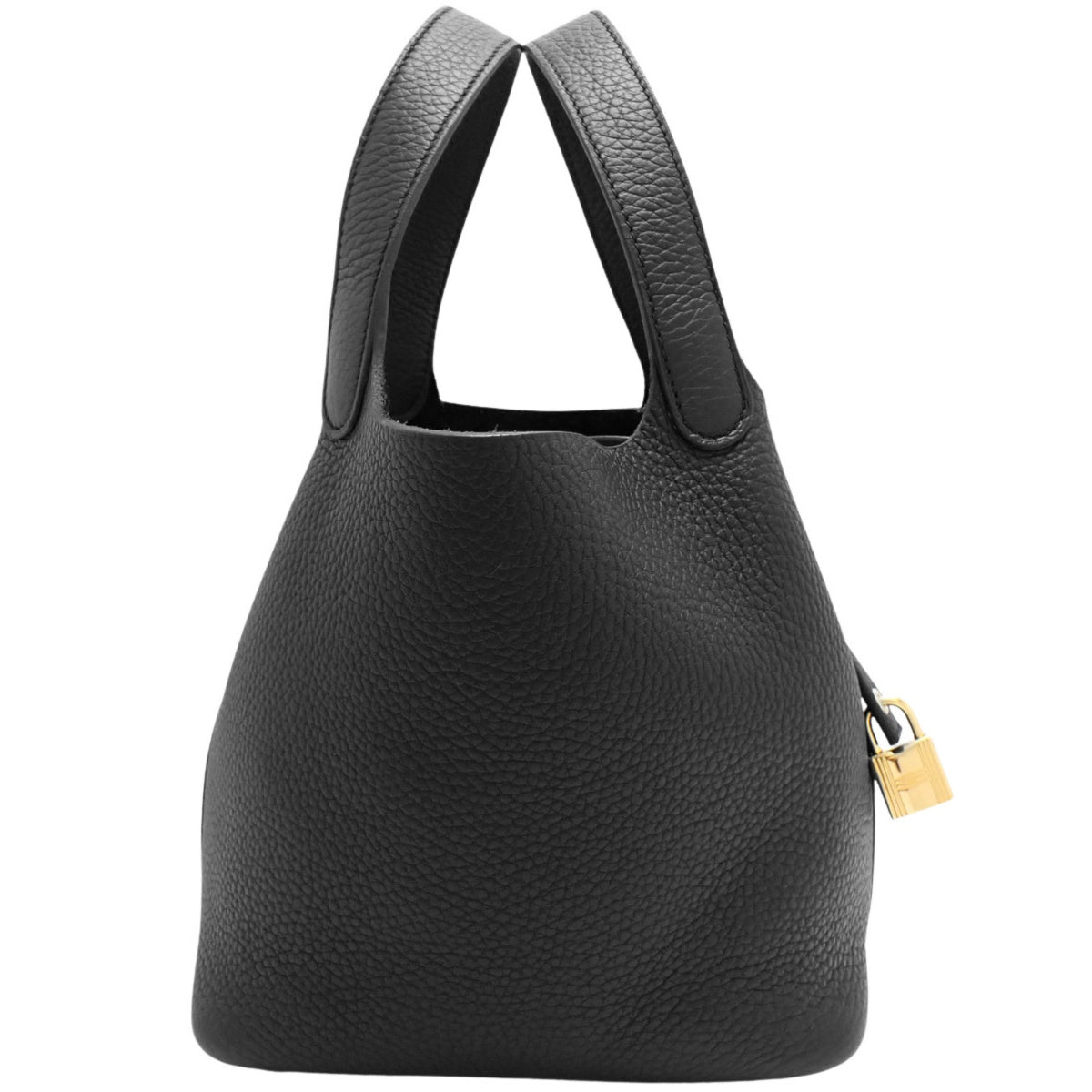 Picotin Lock PM, Toron Clematis leather, black, gold hardware, B stamp.