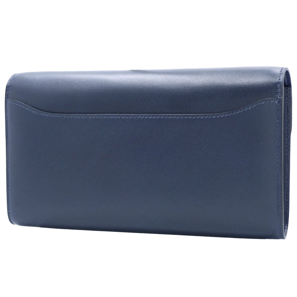 康斯坦斯长款手拿包,盒式小牛皮,钯金配件,深海蓝,银色配件,W刻印。