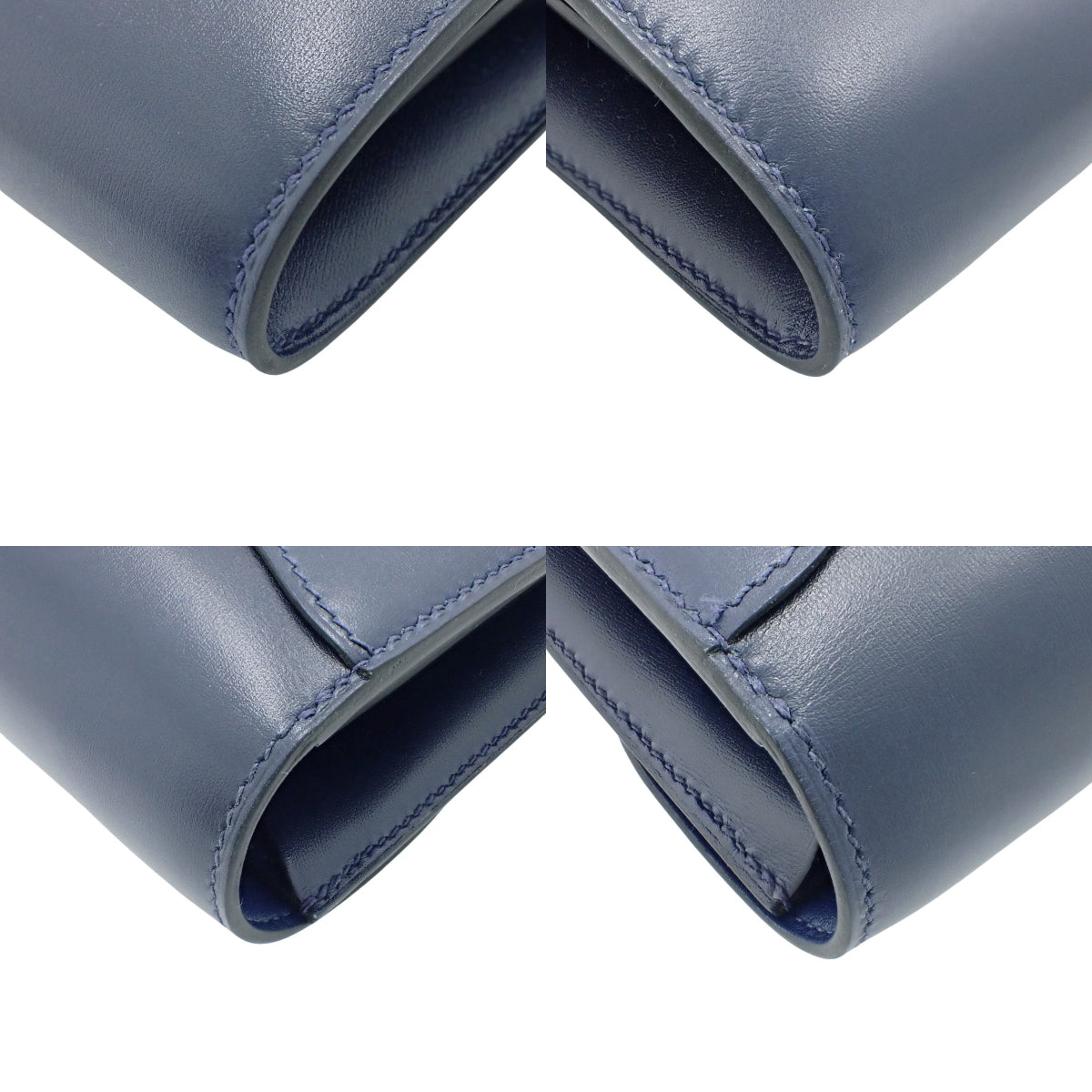 康斯坦斯长款手拿包,盒式小牛皮,钯金配件,深海蓝,银色配件,W刻印。