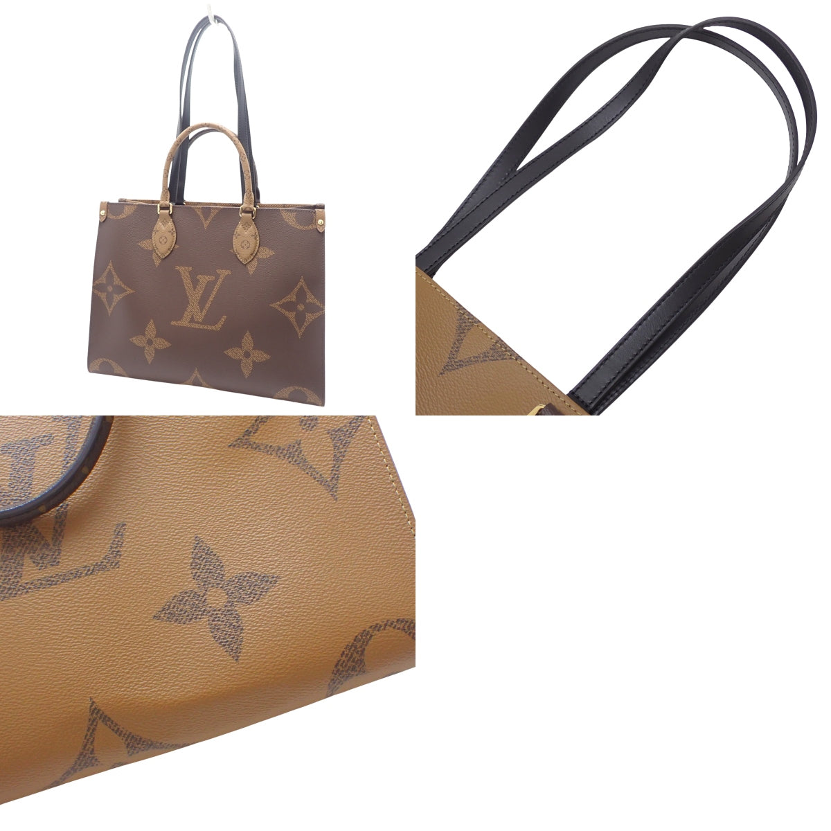 Monogram On The Go MM, Monogram Canvas, Monogram Reverse Canvas, Brown, Camel, M45321, Shoulder Bag, 2-way, Tote Bag