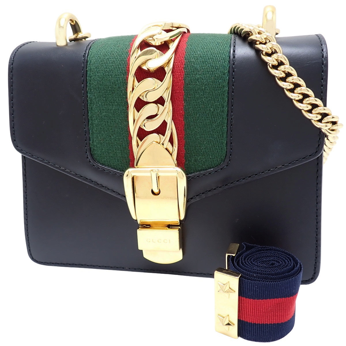 Sherry Sylvie Mini Chain Shoulder Bag, Leather, Black, 431666