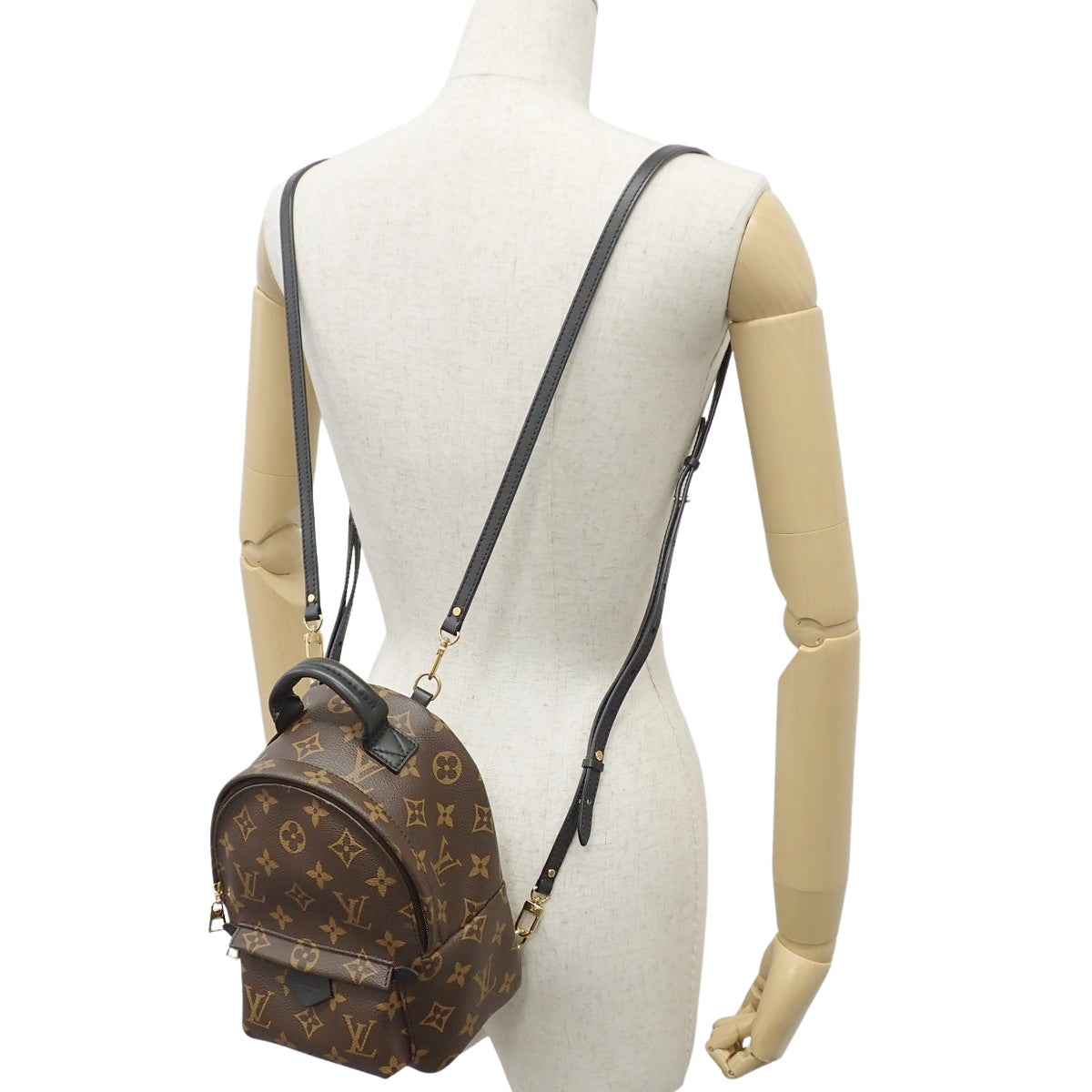 Monogram Palms Springs 双肩包 MINI 老花帆布 棕色 M44873