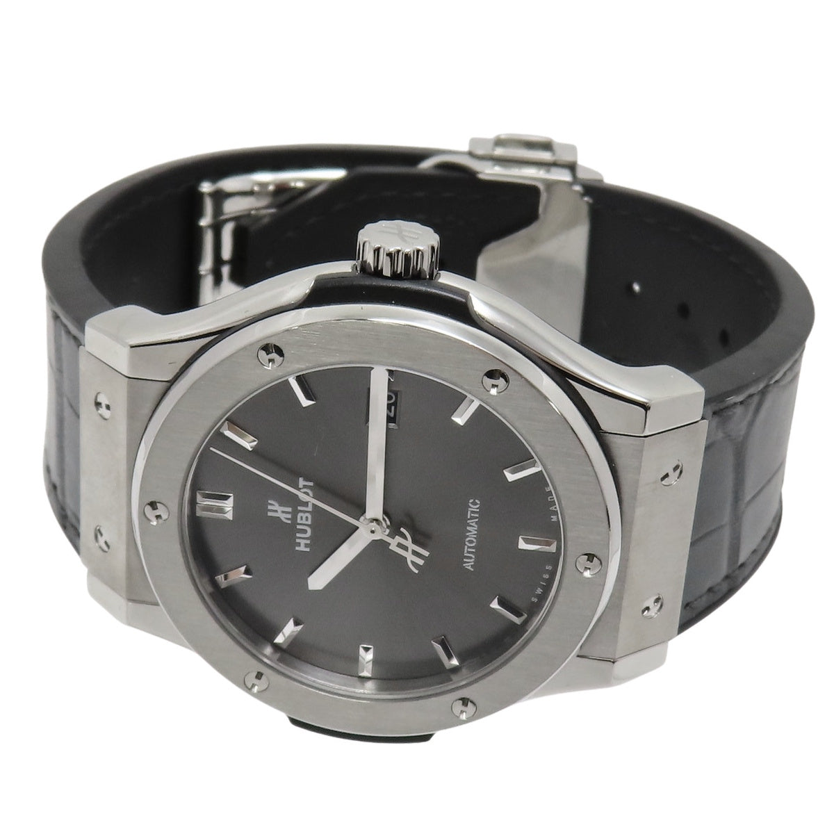 クラシックフュージョン レーシンググレー チタニウム 542.NX.7071.LR TI/革 グレー 自動巻き メンズ