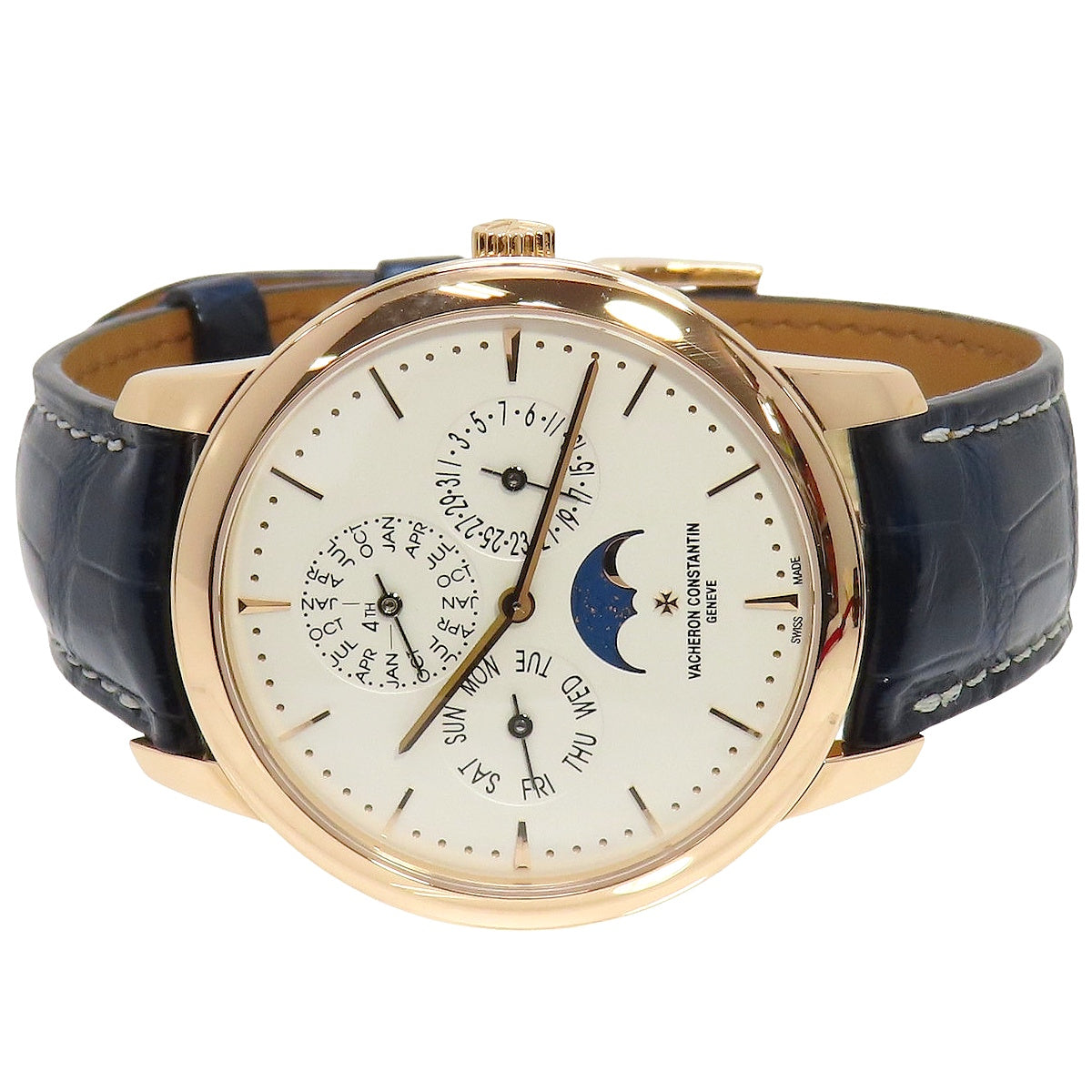 Patrimony 超薄万年历腕表 43175/000R-9687 PG/皮革 白色 自动男士腕表