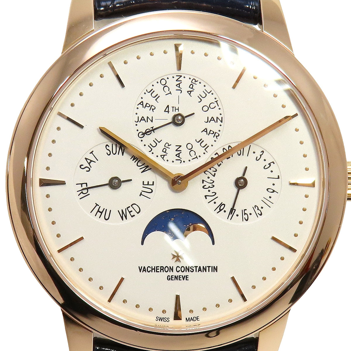 Patrimony Extra-Thin Perpetual Calendar 43175/000R-9687 PG/Leather White Automatic Men's