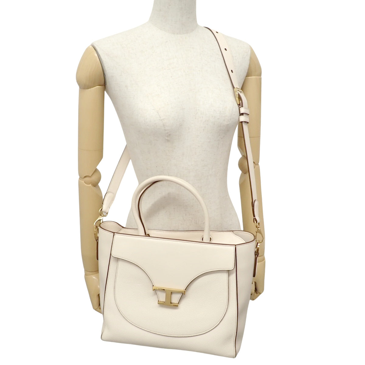 T Timeless Bag, Leather, Ivory