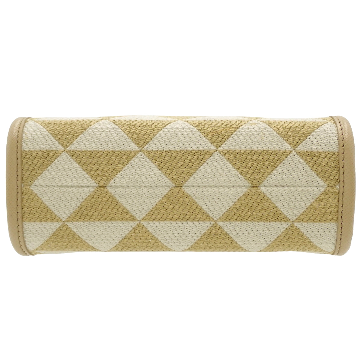 标志刺绣迷你包,帆布拼萨菲亚诺皮革,米色/白色,1BA355