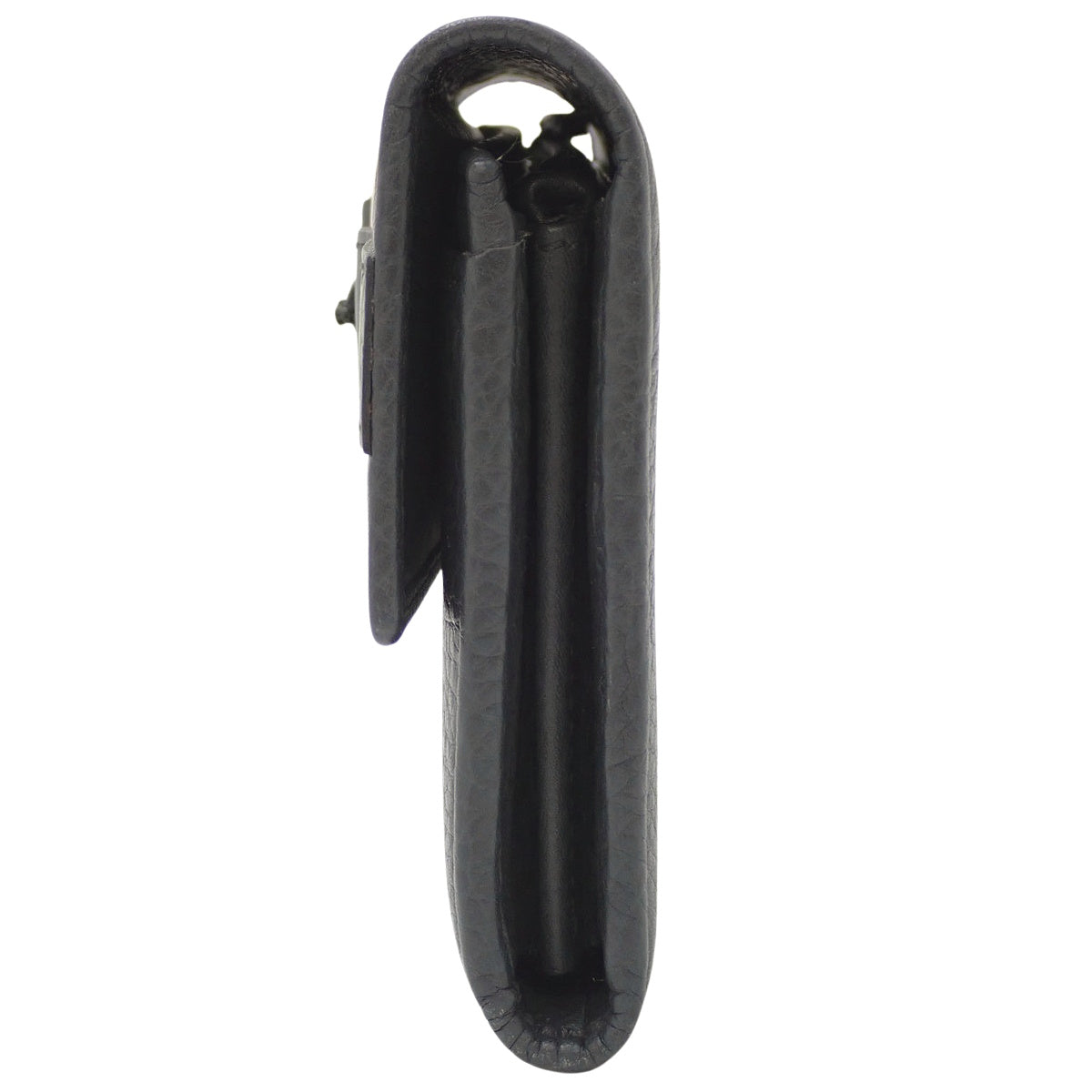 马衔扣双折长钱包,皮革,灰色和棕色,245752