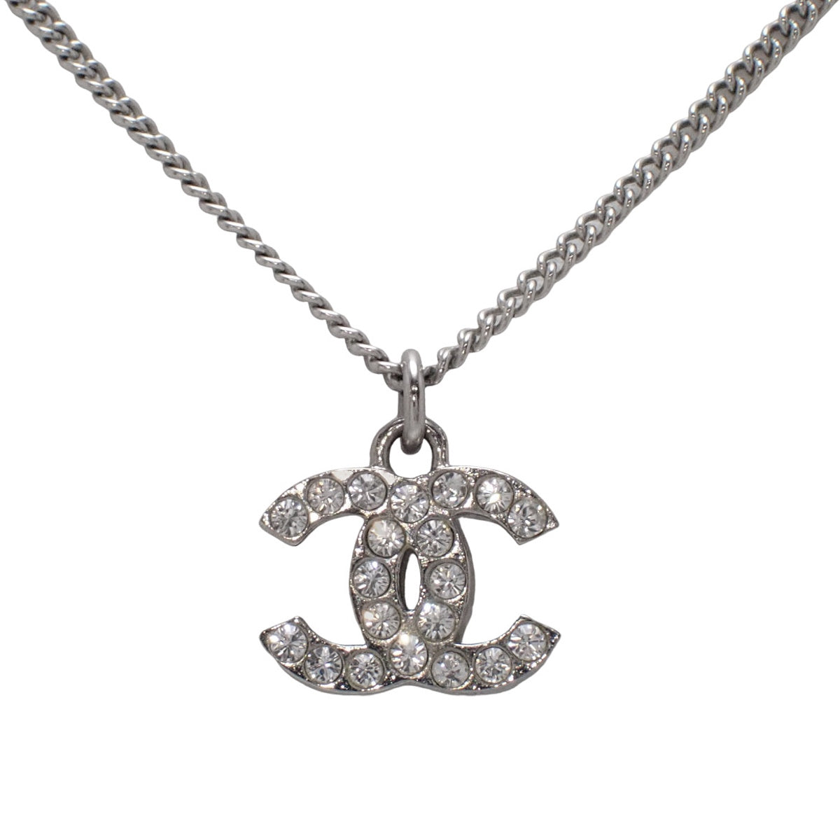 Coco Mark Rhinestone Necklace, Metal