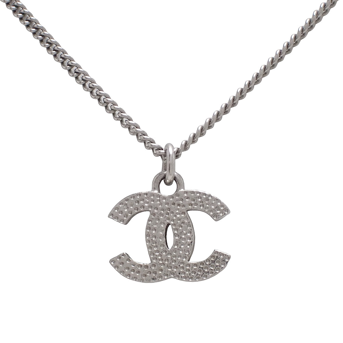 Coco Mark Rhinestone Necklace, Metal