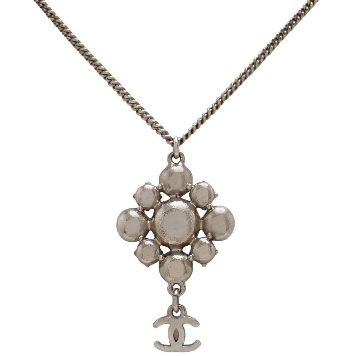 Coco Mark Rhinestone Necklace, Metal