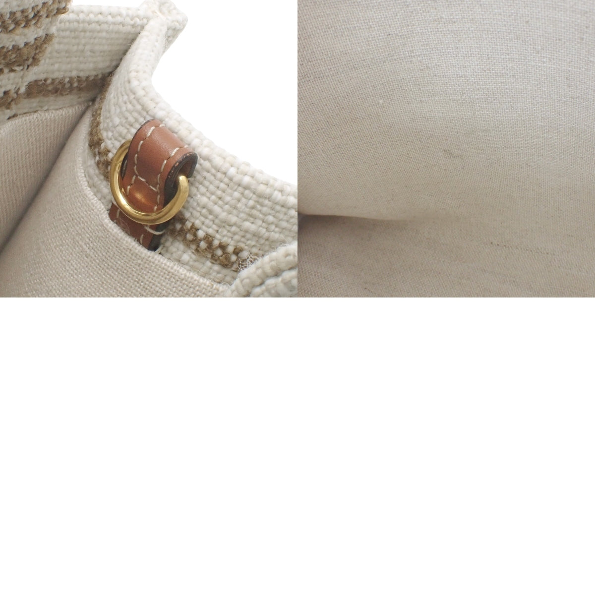 Small Cabat Tisse, Canvas, Calfskin, Tobacco/Tan, 199162EZ7