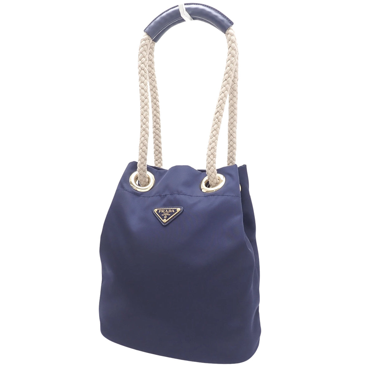 Marina Small Re-Nylon Bucket Bag, Navy Nylon, 1BE082