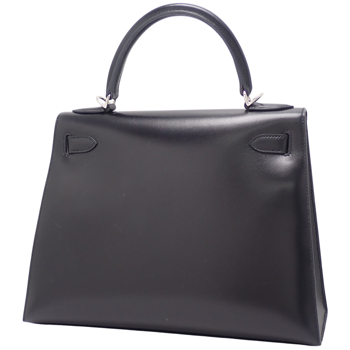 凯莉28(外缝)Box Calf皮革 钯金配件 黑色 银色配件 □L刻印