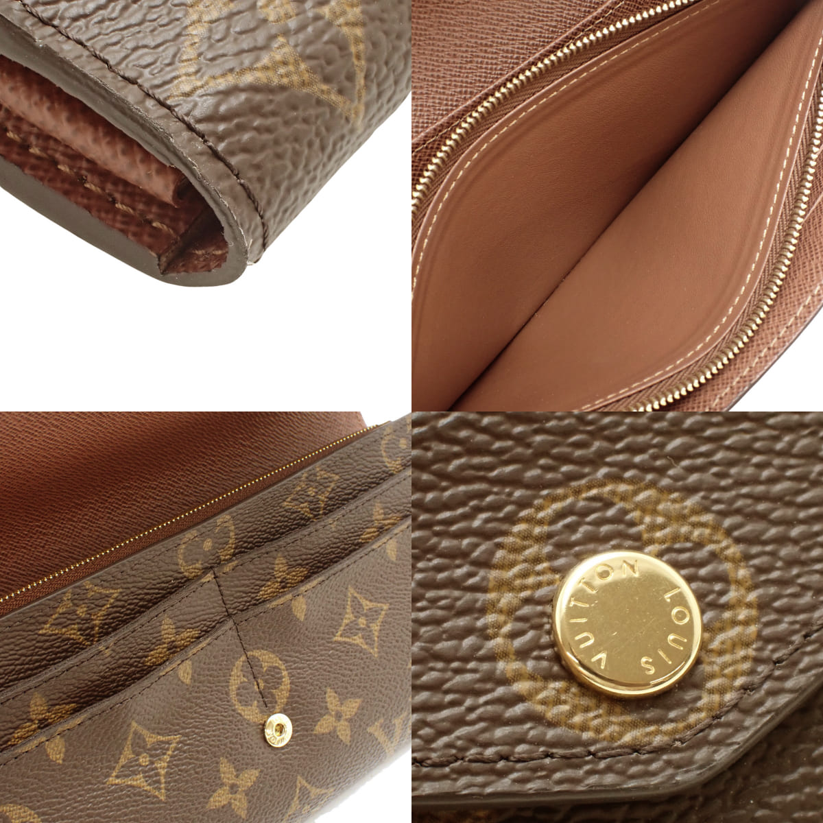 Monogram Pochette Sara Monogram Canvas Brown Bifold Wallet (or Monogram Pochette Sara Monogram Canvas Brown Double-Fold Wallet)