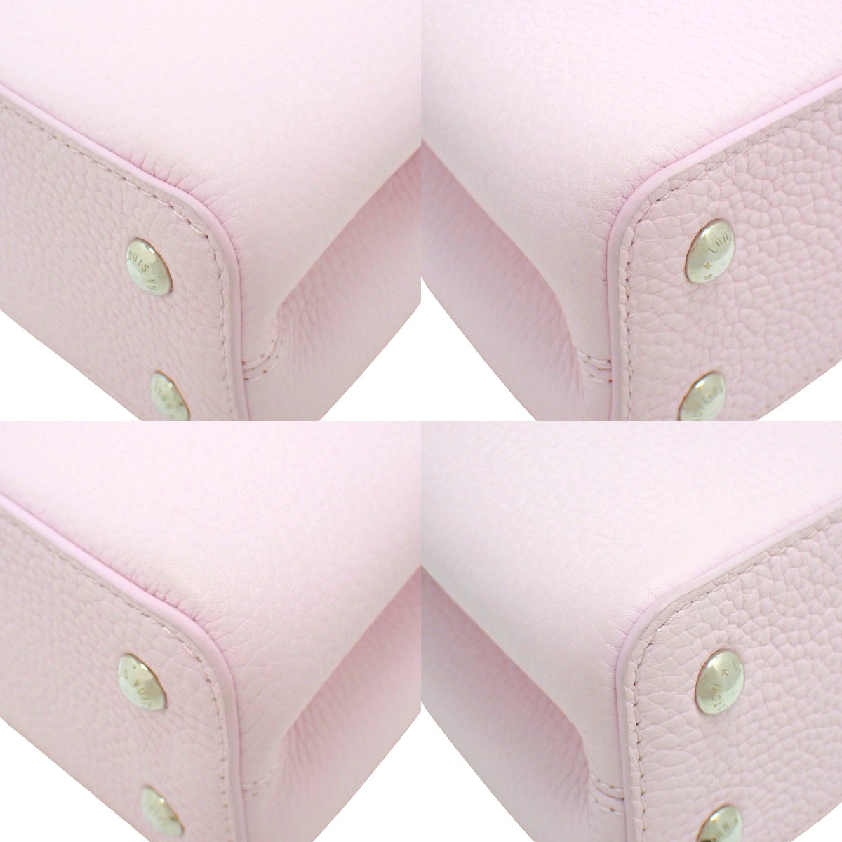Capucine Mini, Ostrich, Taurillon Leather, Marshmallow/Baby Pink, N87203